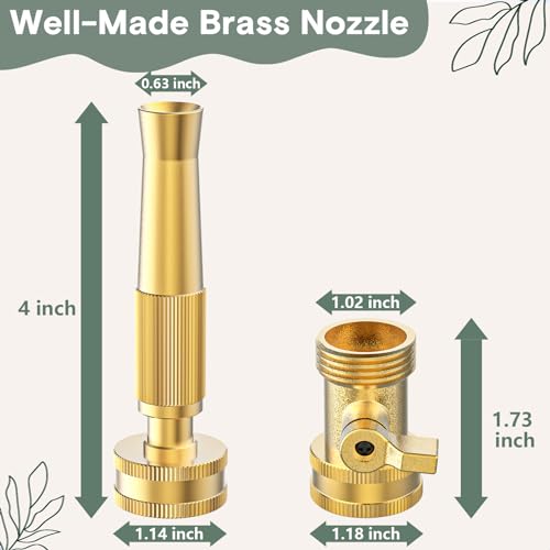 Twinkle Star Brass Twist Hose Nozzle, Hose Shut Off Valve, 4 Pack | 3/4" GHT Heavy-Duty Connector 4 Pack, On-Off Valve, Leakproof Operation - color: Nozzle Twist 4 Pack