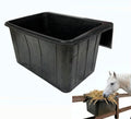 17 Quart Horse Trough Feed Bucket Rubber Feed Pan Hook Over Feeder for Goats Cows Cattle,Heavy Duty