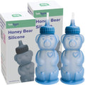 TalkTools Honey Bear Silicone Straw Cup, Dishwasher Safe Baby Drinking Bottle, Premium Food-Grade Material, Honeybear Sippy Cup for Ages 4+ Months, Kids and Toddlers (Pack of 2-8oz) (Blue) - color: Blue