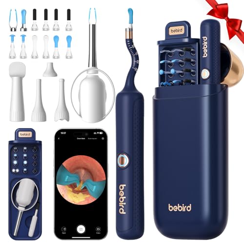 Bebird Earsight Plus R37R Ear Wax Removal Tool Camera, FSA HSA Eligible Items, Smart Ear Cleaner with Painless Visual Tweezers, Flexible Ear Camera Otoscope, Home ENT Cleaning Kit for Family,Blue - color: Blue