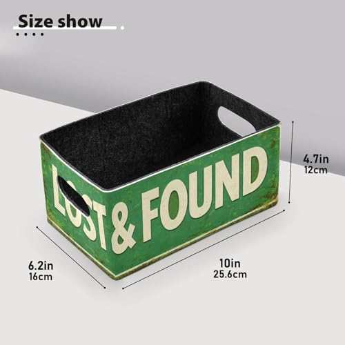 Storage Baskets Felt Foldable Storage Cube Shelf Bins Organizer Box for Kids Toys Magazine Books Clothes Office Bedroom Closet Babies Nursery organizing 2-Pack Lost and Found Vintage Rusty Metal Sign - color: Lost&Found