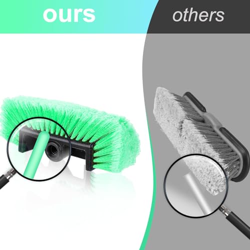Vesici Car Wash Brush Head with Soft Detailing Bristle Flow Thru Car Cleaning Brush Exterior Car Wash Equipment for Auto Truck RV Boat Camper Washing, 10 Inch(Green,4 Pcs) - color: Green
