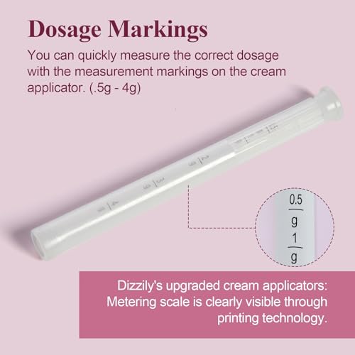 Dizzily 20 Packs Disposable Vaginial Cream Applicators - Fits Suppository, Creams and Most OTC Gels, Individually Wrapped Feminine Care Applicator with Dosage Markings