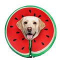 SCENEREAL Recovery Donut Collar for Medium Large Dogs, Soft Dog Cone | Inflatable Cone Collar Alternative After Surgery, Adjustable Neck Donut to Stop Licking, Watermelon Print E-Collars - color: Red Watermelon, size: L(Neck 16"-18")