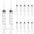 24 Pack 2.5ml Plastic Syringe with Cap, Sterile Syringe Individually Sealed for Labs, Measuring Liquids, Feed Pets, Oil or Glue Applicator - style: B 2.5ml