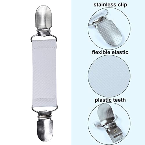 3” Bed Clip for SpotWarm, Adjustable Strap for Spot Warm King and Queen Bed Warmer, Use in Upper Two Corners to Keep Spot Warm in Place. Length 3” and Stretches, Includes - 1 Pair White - size: 3 inches