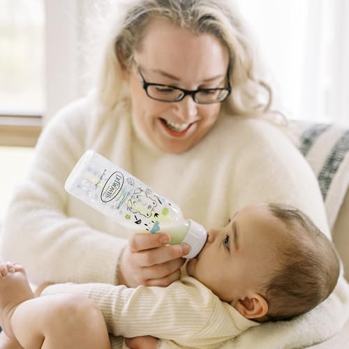 Dr. Brown's Natural Flow Anti-Colic Options+ Narrow Baby Bottle,Frog and Pig,8 oz/250 mL,with Level 1 Slow Flow Nipple,BPA-Free,0m+,(Pack of 12) - color: Orange & Green (Pig & Frog), size: 1 Count (Pack of 12)