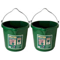 Farm Innovators 2 Pack Heated Water Bucket, 120W Heating Power - Flat Back 5 Gallon Plastic Bucket with Cord Storage for Livestock Watering & Feeding