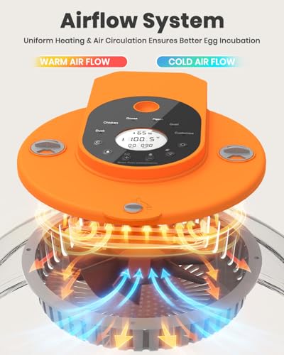 15 Egg Incubator with Side Water Refill, Auto Humidity Control, Automatic Egg Turner, Adjustable Temperature, Egg Candler, 2 Trays for Chicken, Duck, Quail & Goose Eggs