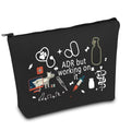 FOTAP Vet Tech Gift ADR But Working On It Makeup Bag Doctor of Veterinary Medicine Cosmetic Bag ADR Gift Thank You Gift (ADR IT), white