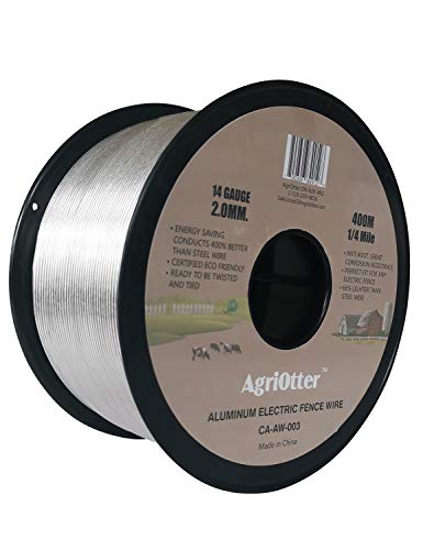 Aluminum Electric Fence Wire for Garden Fence, Electric Fence, Chicken Wire Fence, Craft Wire, 1/4 Mile(400M) 14 Gauge (2.0 mm.) (0.079inch)