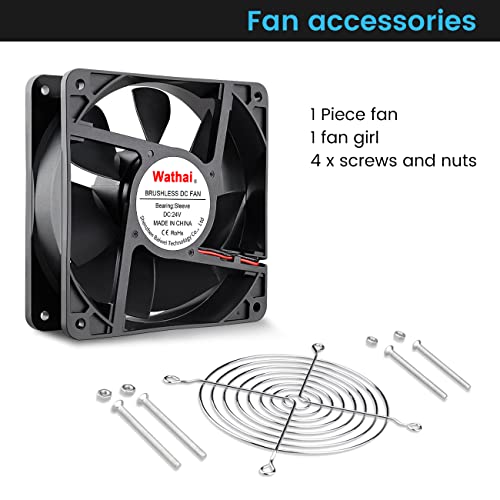 Wathai 120mm x 38mm Brushless Cooling Case Fan 12V 2pin DC High Airflow | 3000CFM High airflow brushless dc fan functions as a high-velocity electronics ventilation cooler - style: 12V 2Pin Sleeve