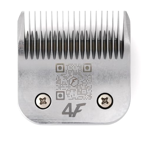 Fresh 4F Dog Grooming Blade, 3/8" (9.6 mm) Cut, Fits Andis, Oster, Wahl A5 Detachable Clippers, High-Carbon Steel with Chrome Coating, Smooth-Cut Blade for a Finished Coat Appearance - size: 4F