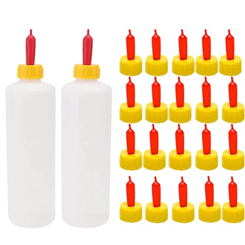 Goat Nipple and Bottles Set for Feeding Sheep Goat Lamb Puppy | 25 Pieces Small Animal Milk Drink Pritchard Nipple 2 Pieces 400 ml Lamb Feeding Bottle Kit - color: White 25