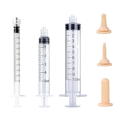 Newborn Kitten Nursing Bottle Feeding Kit, Pet Bottle, Silicone Nipples, 8 FR Feeding Tube, Pet Pill Shooter, Aspirator Bulb, Small Animal Feeding Supplies for Newborn Pet Dog Rabbit Goat