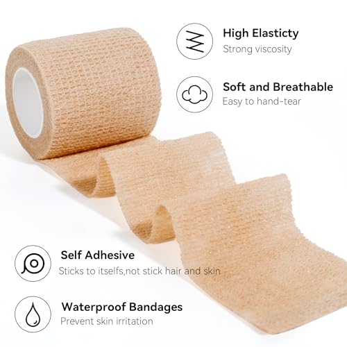 Self Adhesive Bandage Wrap,Bandage Tape,Medical Tape,Vet Tape | Athletic Tape Gauze,for First Aid,Sports, Wrist, Ankles(16 Rolls,3inch*5Yards), 16pcs Black - color: Black, size: 3inch*16rolls