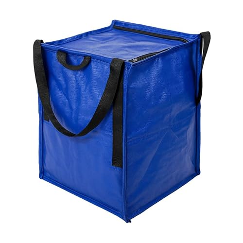 DURASACK 22-Gallon Zipper Top Heavy Duty Storage Tote Bags, Single, Blue | Rugged Woven Polypropylene Moving Bag, Reusable Self-Standing Design, Holds up to 500 Pounds - color: Blue, size: Medium