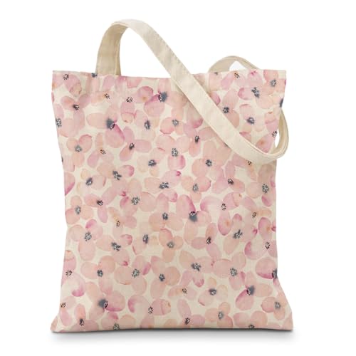 Vintage Floral Canvas Tote Bag, Aesthetic Botanical Reusable Grocery Bags for Women, Elegant Floral Lover Gift Tote - color: Color27