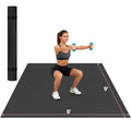 Stepwaver Extra Large Exercise Mat, 6'x4'/ 7'x5'/ 8'x5'/ 9'x5'/10'x5' (6mm) | Non-Slip, Ultra Durable, Shoes-Friendly, High-Density, Thick Workout Mat for Home Gym, Cardio, Jump Rope, MMA, Weights - size: 9'×5'×0.25"