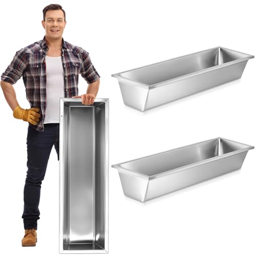 Geelin 2 Pcs 12 Gallon/48 Quart Livestock Water Trough, Stainless Steel | 39" Long Large Capacity Livestock Feeding Trough for Calves Pig Sheep Horses Alpacas and Goats Farm Animal Feeding - size: 12 Gallon/48 Quart