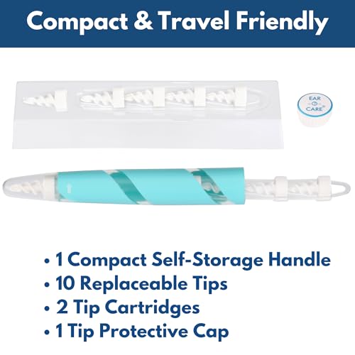 Ear-O-Care® 4-in-1 Ear Wax Removal Kit – Dual-Action Spiral & Scoop, Soft Silicone Tips, Gentle Ear Wax Removal Tool, Patented Safety Stop, Compact & Portable - size: Ear-O-Care Premium Ear Wax Removal Tool Kit