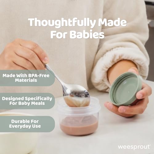 WeeSprout Leakproof Baby Food Storage - 12 Set, Small Plastic Containers with Lids, Lock in Freshness, Nutrients & Flavor, Freezer & Dishwasher Friendly, 4oz Snack Containers (Variety Pastel) - color: Pastel Variety