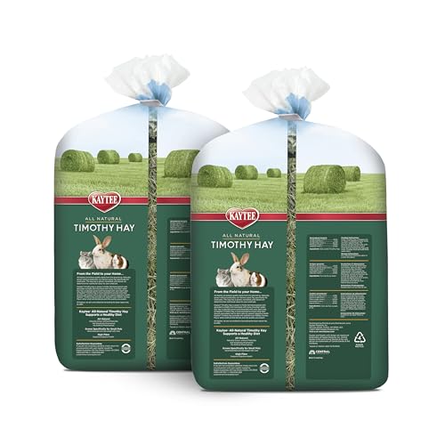 Kaytee Timothy Hay, High Fiber for Rabbits, Guinea Pigs, 48 Ounces | Supports digestive health. Hand-selected rabbit hay. Guinea pig hay, chinchilla hay, pesticide free - size: 12 Pound (Pack of 1)