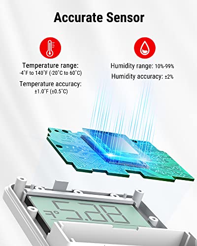 TempPro TempAir Bluetooth Digital Hygrometer Indoor Thermometer of 260FT | Humidity Meter with Smart App, Room Thermometer Humidity Gauge with Temperature Humidity Sensor - size: Bluetooth Thermometer