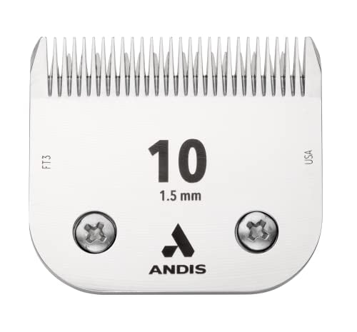 Andis 64315 ceramicEDGE Detachable Blade Size 10 – Carbon Steel Pet Clipper Blade, Cooler Running, Professional Grooming Performance - size: 10 Blade (Pack of 1)