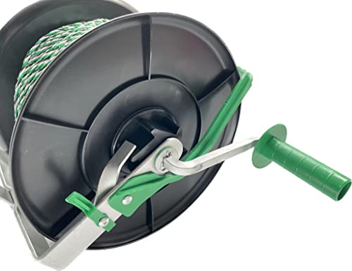 PK2 Electric Fence Polywire 9 Conductors 1312 Feet Pre-Spooled on 3:1 Standard Geared Reel with 1 Free Insulgrip - size: 1312 ft x 9 wires x 2 standard reel