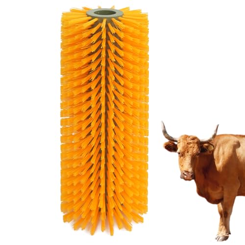 Entire Livestock Scratching Brush Horse Scratcher Full Massage Grooming Brush Animal Back Itch Relief With 16 Screws for Goat，Cattle, Sheep, Horses, Pigs (Yellow)
