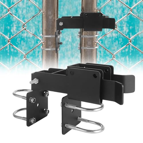 Chain Link Double Gate Latch for 1-3/8 Inch Gate Frames, Heavy Duty Chain Link Residential Strong Arm Double Gate Latch, Chain Link Fence Gate Latch for Ranch Fences & Yard Gates