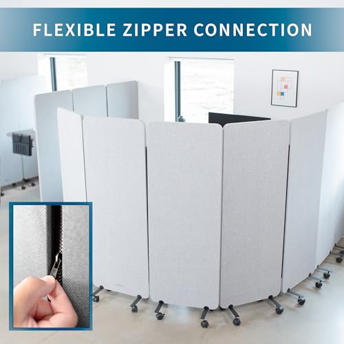 VIVO Freestanding 72 x 66 inch Privacy Panel, Mobile Cubicle Divider, x3 24 inch Wall Partitions, Gray, PP-3-T072G-M - size: 72"