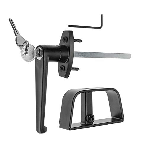 Shed Door Latch L-Handle Lock Kit with 2 Keys, 4-1/2" Stem Shed & Barn Door Lock
