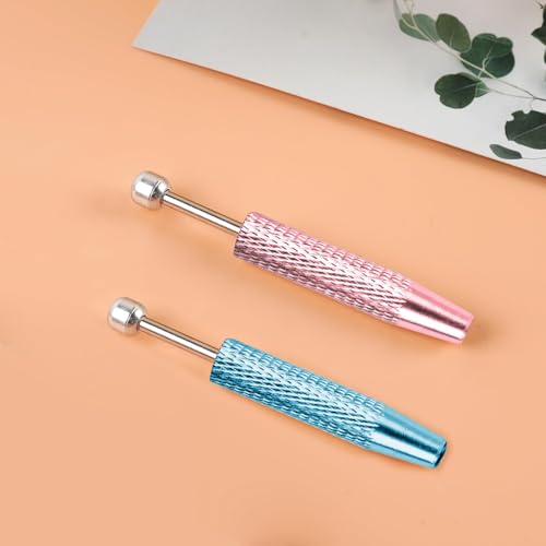 ONESING 2Pcs Piercing Ball Grabber Tool for Changing Jewelry, Stianless Steel Flat Back Earring Applicator Internally Threaded Push Pin Piercing Grabber Tool - color: Blue&Pink-2pcs