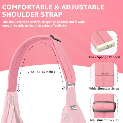 SlowTon Dog Carrier Sling - Thick Padded Shoulder Strap Adjustable, Peach S | Dog Carriers for Small Dogs, Puppy Carrier Purse for Pet Cat with Front Zipper Pocket Safety Belt Machine Washable - color: I-Peach Cotton Fabric