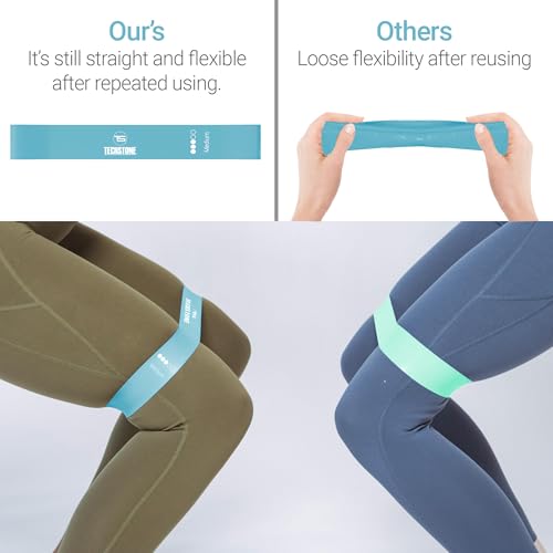 TechStone Resistance Bands Set – 5 Levels Loop Exercise Bands for Men & Women, Elastic Workout Bands for Home Gym, Training, Yoga & Fitness, Carry Bag Included - color: Blue