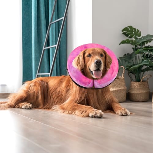 Dog Cone, Y-blue Dog Cone Collar Inflatable Puppy Neck Collar(Rose Purple, XL) - color: Rose Purple, size: X-Large