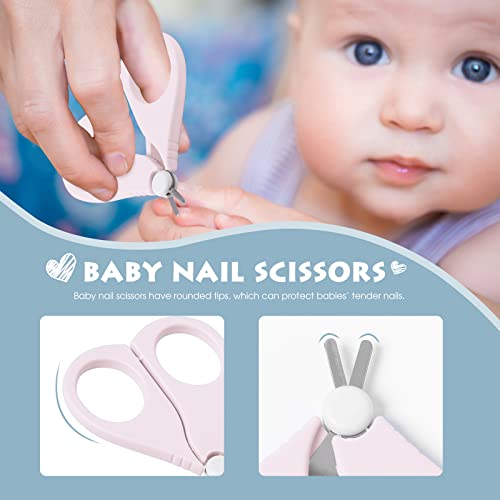 Baby Nail Clippers Set with Cute Case, Infant Fingernail and Toenail File Kit for Newborn Manicure and Pedicure, New Mom Grooming Gift - color: Polar Pink