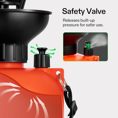 VIVOSUN 1.35-Gallon Pump Pressure Sprayer (Pack of 2) - color: Orange, size: 1.35 Gallons (Pack of 2)
