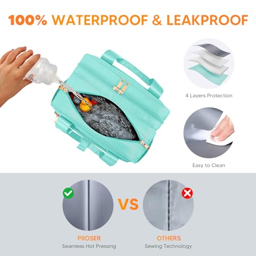PIIOSER Breastmilk Cooler Travel Bag with Ice Pack, Compatible with Wearable Breast Pumps & Accessories - Portable Hands Free Breast Pump Carrying Case for Nursing & Working Moms, Green - color: Green-Small