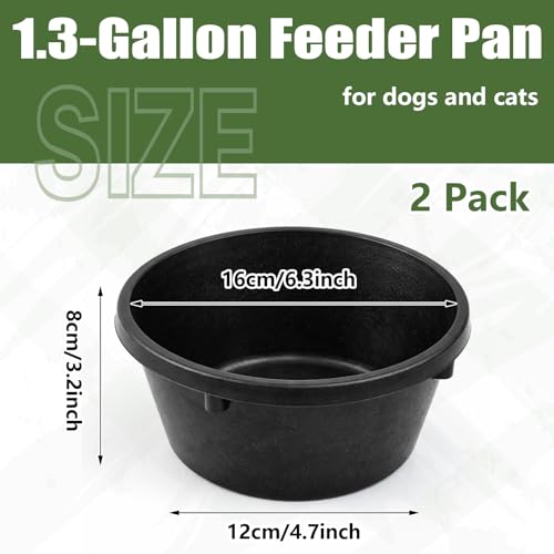 2 Pcs 1.06 Quart/ 0.26 Gallon Rubber Feeder Pan, Rubber Feeder Bowl Horse | Utility Horse Feed Bucket Dog Bowl Horse Feeders for Cats Dogs Goats Chicken Dust Bath Container Animal Feeding - size: 1.06 Quart/ 0.26 Gallon