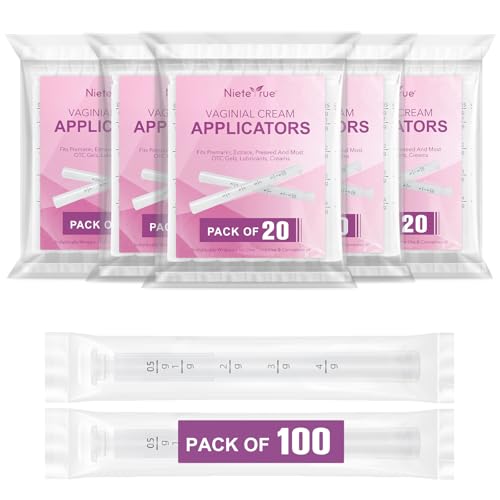 Disposable Vaginal Applicators – Updated with Dosage Markings, Individually Wrapped for Hygiene, Fits Most Lubricants, Creams & Gels, Feminine Care Essentials (100 Pack) - size: 100 Pack