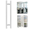 Ranbo 32" Door Pull Handle, 1.2mm 304 Stainless Steel, Brushed Nickel | 23-5/8" Hole Spacing, Fits 1/4"–3/4" Glass Doors and 1-3/8"–2-3/16" Wood Doors, for Entry, Commercial and Storefront Door - size: 32 inches/1.26 inches Cross Section Diameter