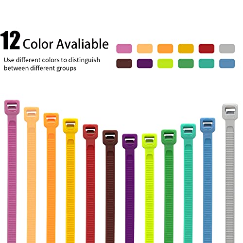 XINGO 1200 PCS Colored Garden Zip Ties 12 inch, 50 lbs Strength, Multicolor Self-Locking Nylon Zip Ties for Marking Chickens Legs or Deco Mesh Wreath Supplies - color: Colorful (50 Lbs)