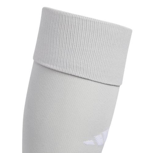 adidas Unisex Metro Soccer Socks or Calf Sleeves (1 Pair) Over-the-Calf | Unisex, 1-Pack, Cushioned Impact Zones, Moisture-Wicking, Calf Compression, Versatile Layering, Game & Practice Ready - color: Team Light Grey/White/Calf Sleeve, size: Large, style: