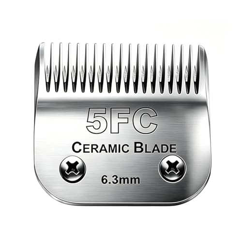 5FC Blade Dog Grooming Clipper Blades,Compatible with Andis Dog Clipper | Grooming Blade for Oster A5,Wahl KM Series Detachable Ceramic Blade & Stainless Steel Blade,Size-5 FC 1/4-Inch Cut Length - color: 5fc:1/4''(6.3mm)