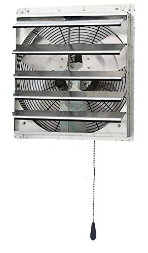iLIVING 18" Wall Mounted Shutter Exhaust Thermostat Control-3 Speeds Vent Fan for Home Attic, Shed, or Garage Ventilation, 1736 CFM, 2600 SQF Coverage Area, Variable, Silver - size: 18 In