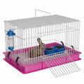 STILLCOVE Small Rabbit Cage Indoor, with Water Bottle & Food Bowl & Mat | Heightened Base, Easy to Clean, Small Animal Enclosure for Bunny, Hamster, Ferret, Rat, Chinchilla, Hedgehog, Gerbil, Mouse - size: 24.0"L x 16.1"W x 14.2"H