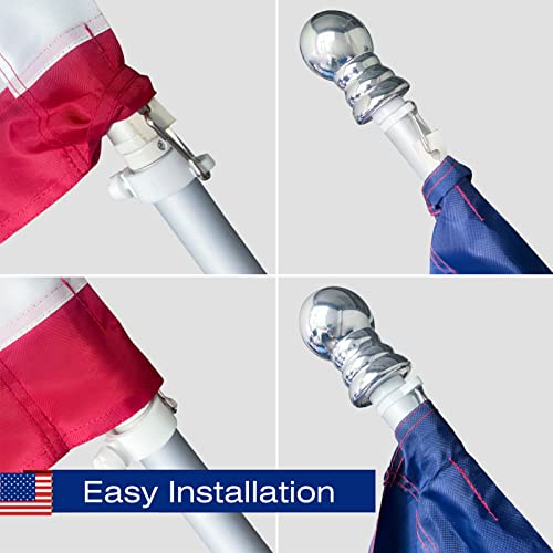 American Flag 2.5X4 FT Pole Sleeve Banner Style Embroidered Stars, Sewn Stripes, Heavy Duty Durable Polyester USA US Flag Outdoor Indoor Flags (Pole NOT Included) - size: 2.5x4 Ft Pole Sleeve
